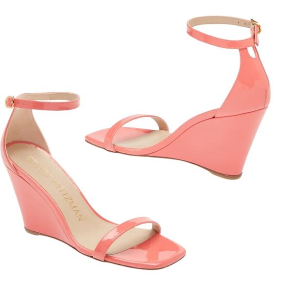 Stuart Weitzman Nudistcurve 85 Wedge Heels Salmon Womens 6 Like New - Picture 3 of 12